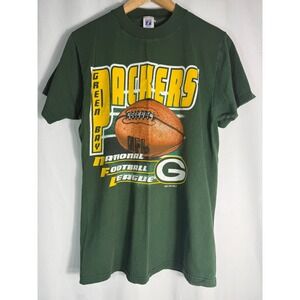 Vintage Green Bay Packers NFL Football‎ Graphic T-Shirt Logo 7 Medium 1997